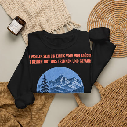 Unisex Sweatshirt mit Zitat - Schiller - Wir wollen sein ein einzig – folded-2