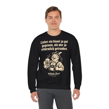 Unisex Sweatshirt mit Zitat - Busch - Lieber ein bissel zu gut – person-3