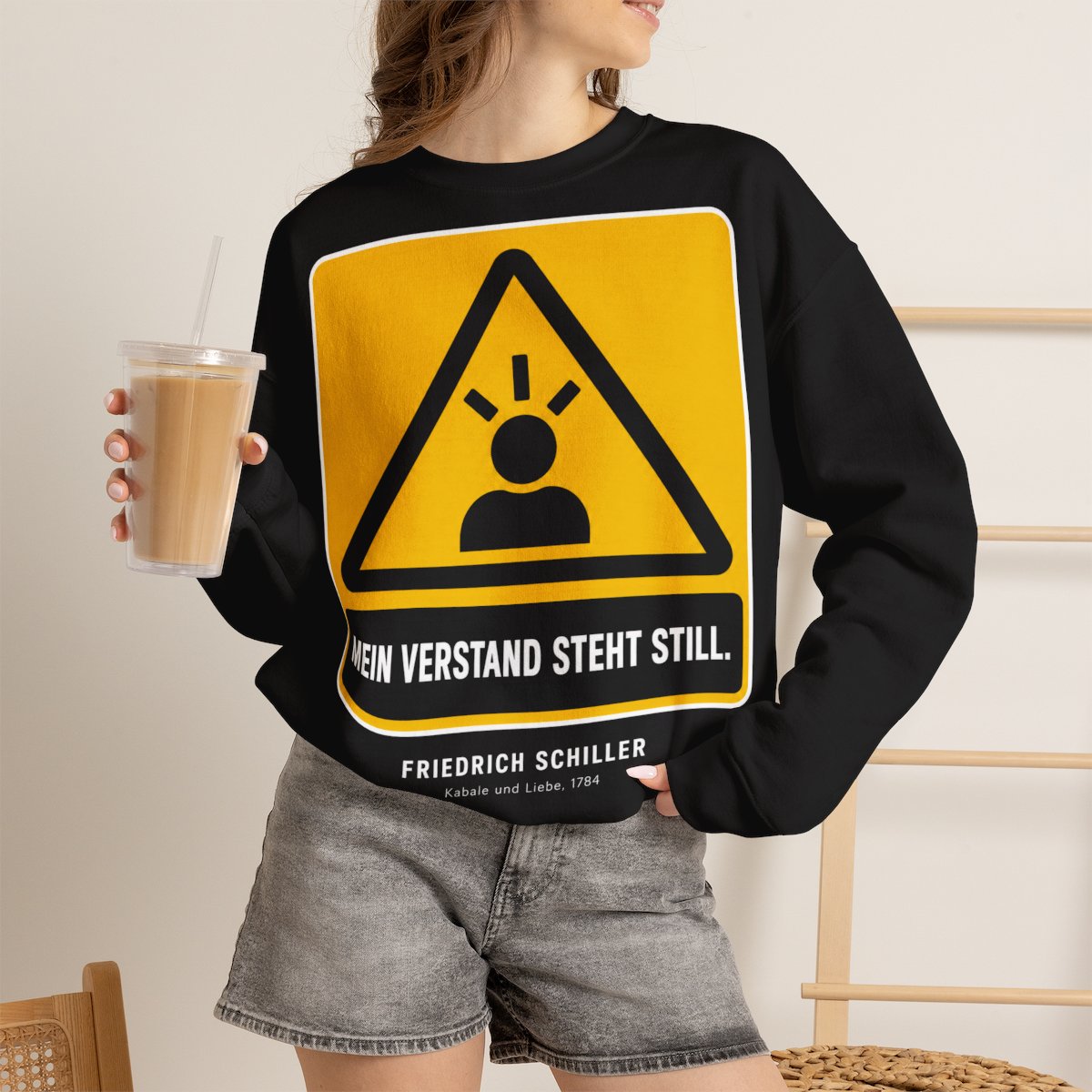 Unisex Sweatshirt mit Zitat - Schiller - Mein Verstand steht still – lifestyle-2