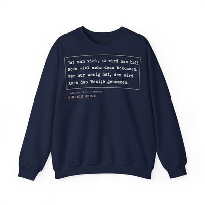 Unisex Sweatshirt mit Zitat - Heine - Hat man viel, so wird man bald – front