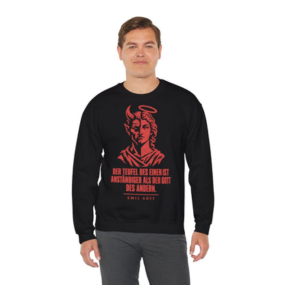 Unisex Sweatshirt mit Zitat - Gött - Der Teufel – person-3