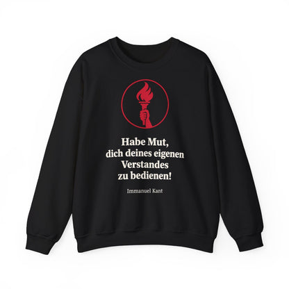 Unisex Sweatshirt mit Zitat - Kant - Habe Mut Fackel – front