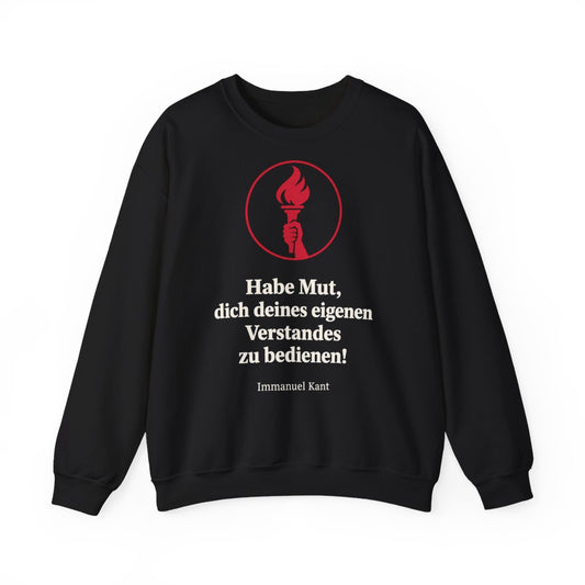 Unisex Sweatshirt mit Zitat - Kant - Habe Mut Fackel – front