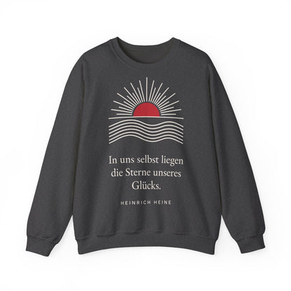 Unisex Sweatshirt mit Zitat - Heine - In uns selbst liegen Linien – front