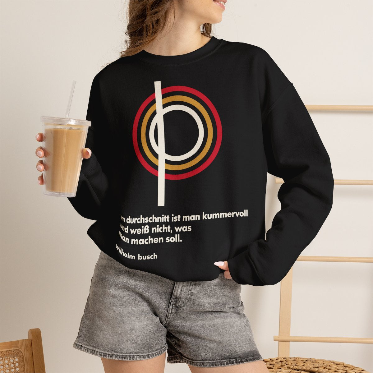 Unisex Sweatshirt mit Zitat - Busch - Im Durchschnitt kummervoll – lifestyle-2