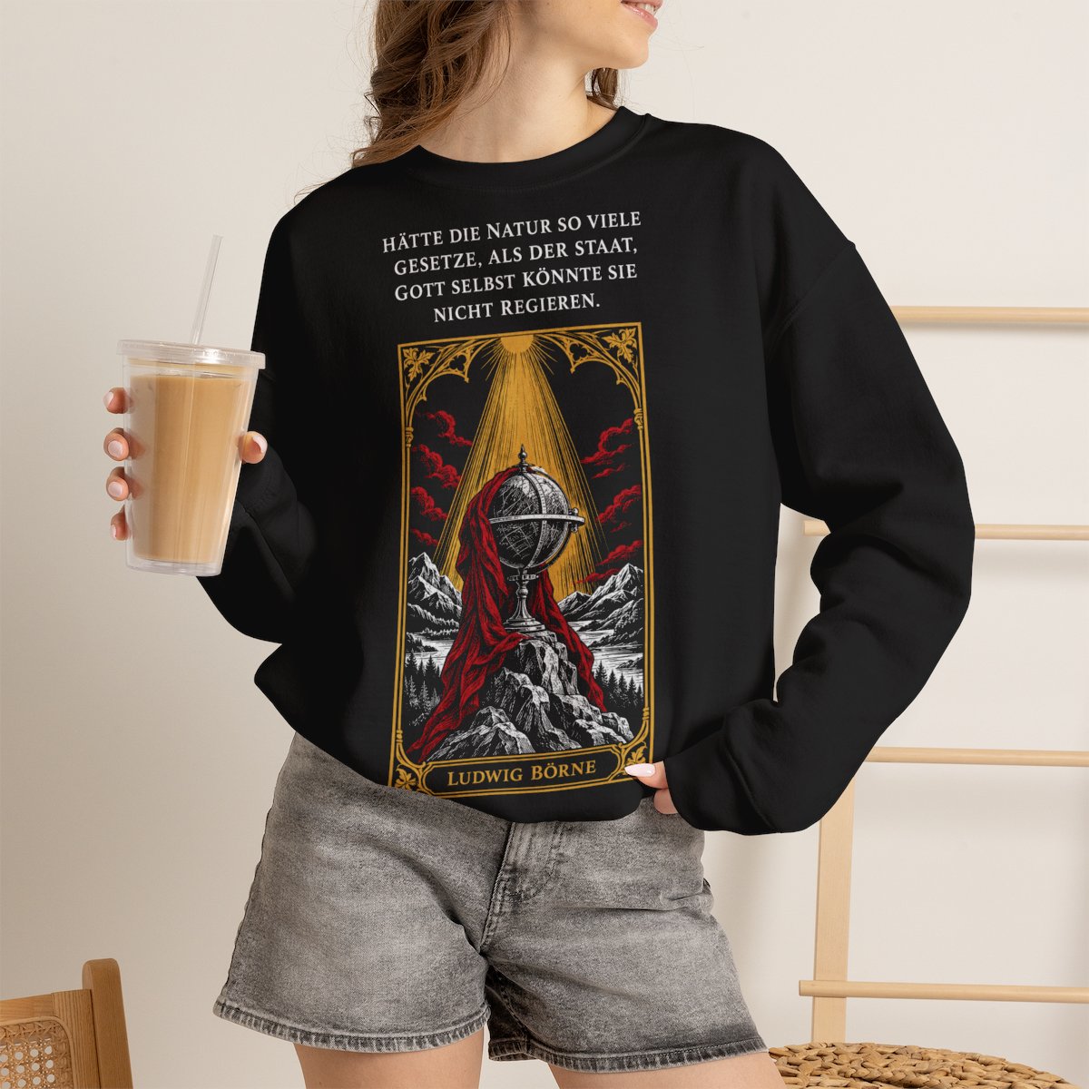Unisex Sweatshirt mit Zitat - Börne - Hätte die Natur so viele – lifestyle-2