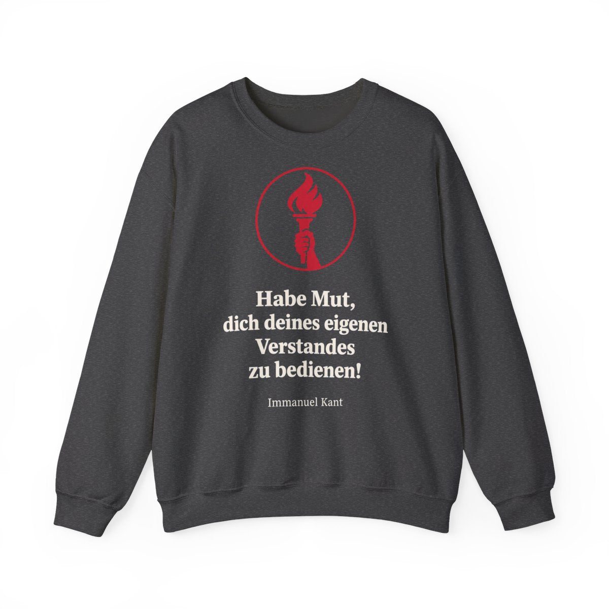 Unisex Sweatshirt mit Zitat - Kant - Habe Mut Fackel – front