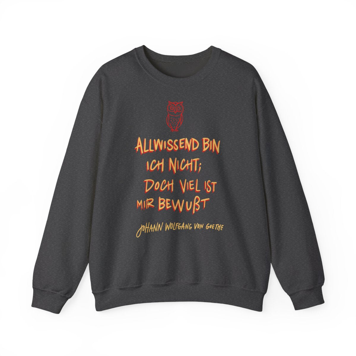 Unisex Sweatshirt mit Zitat - Goethe - Allwissend bin ich nicht – front