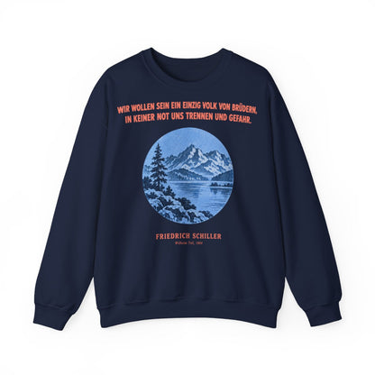 Unisex Sweatshirt mit Zitat - Schiller - Wir wollen sein ein einzig – front