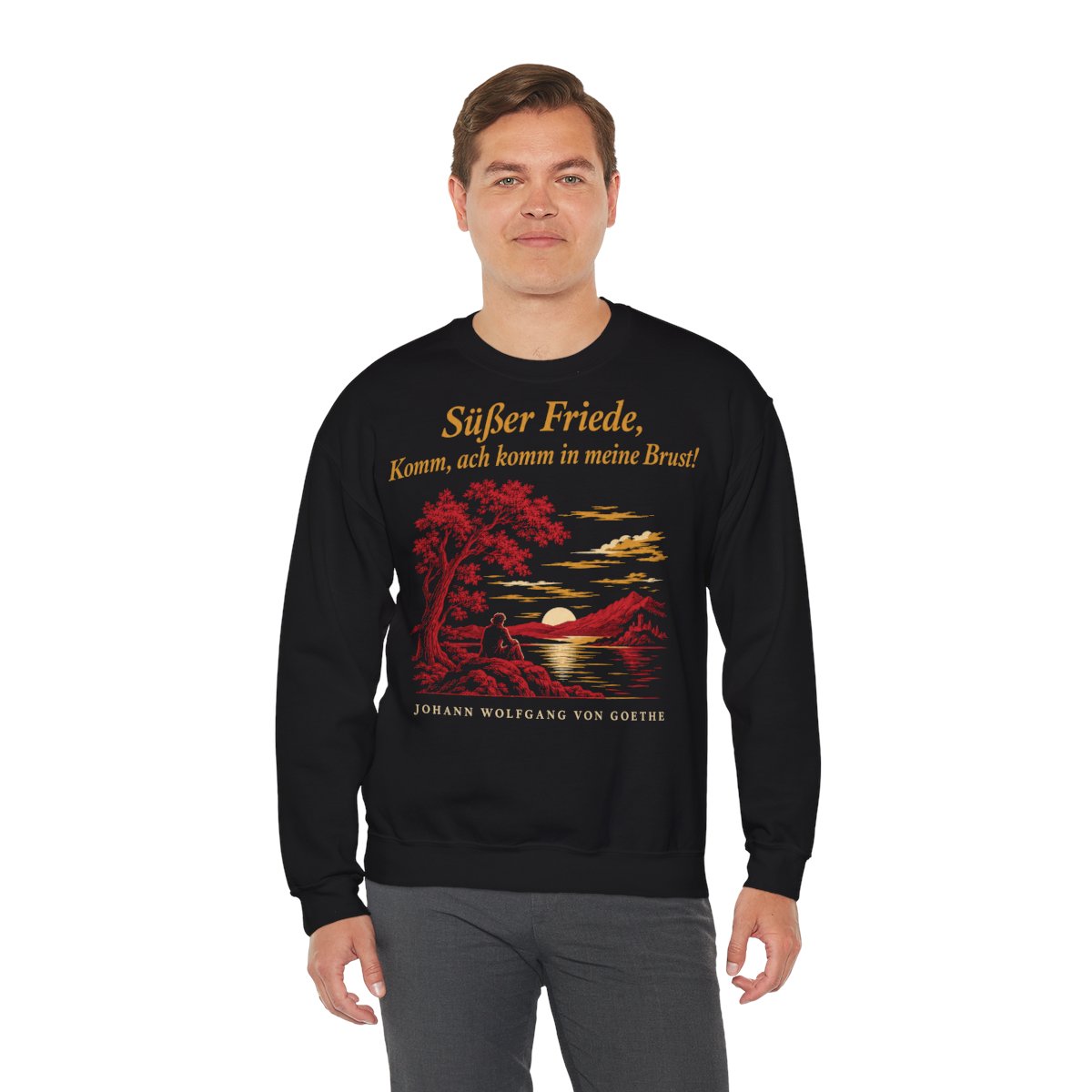 Unisex Sweatshirt mit Zitat - Goethe - Süßer Friede – person-3