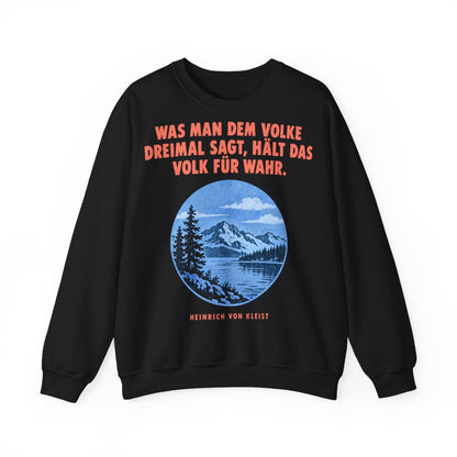 Unisex Sweatshirt mit Zitat - Kleist - Was man dem Volke dreimal – front