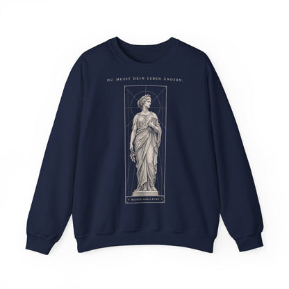 Unisex Sweatshirt mit Zitat - Rilke - Du musst dein Leben ändern – front