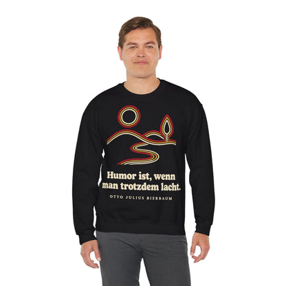 Unisex Sweatshirt mit Zitat - Bierbaum - Humor ist, wenn man trotzdem lacht – person-3