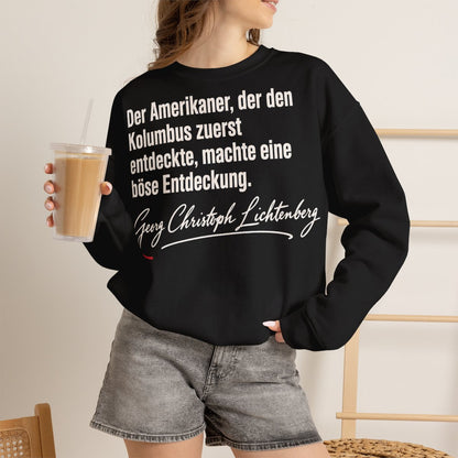Unisex Sweatshirt mit Zitat - Lichtenberg - Der Amerikaner Signatur – lifestyle-2
