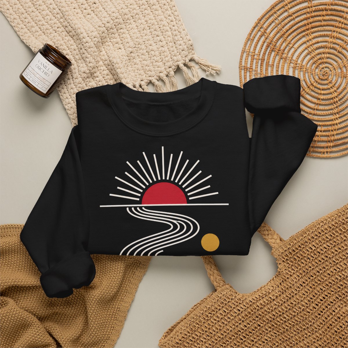 Unisex Sweatshirt mit Zitat - Rilke - Du musst dein Leben ändern Linien – folded-2