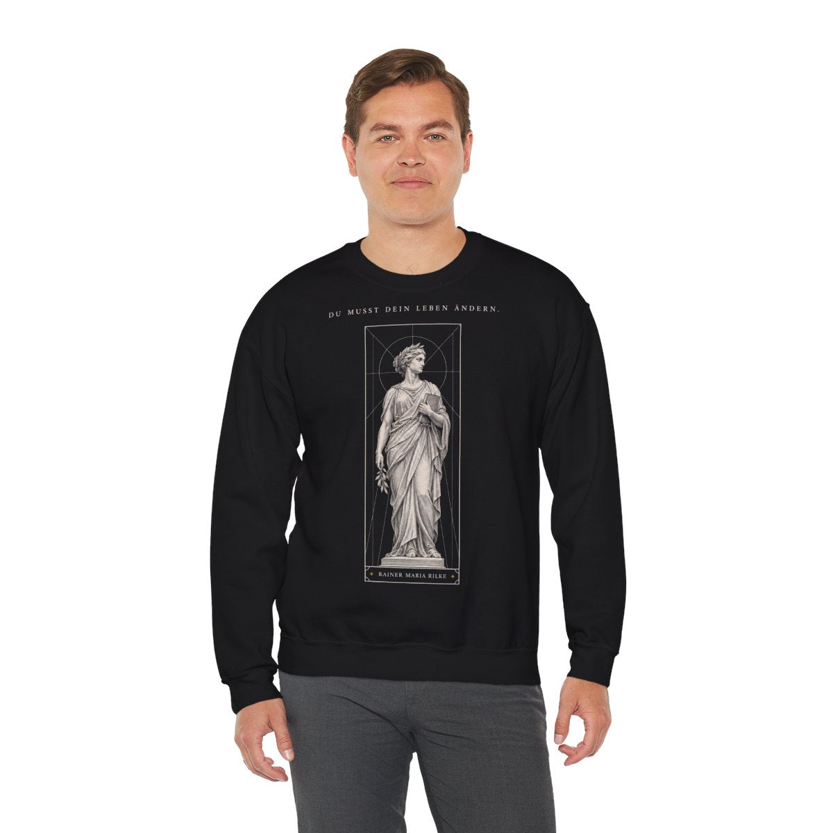 Unisex Sweatshirt mit Zitat - Rilke - Du musst dein Leben ändern – person-3