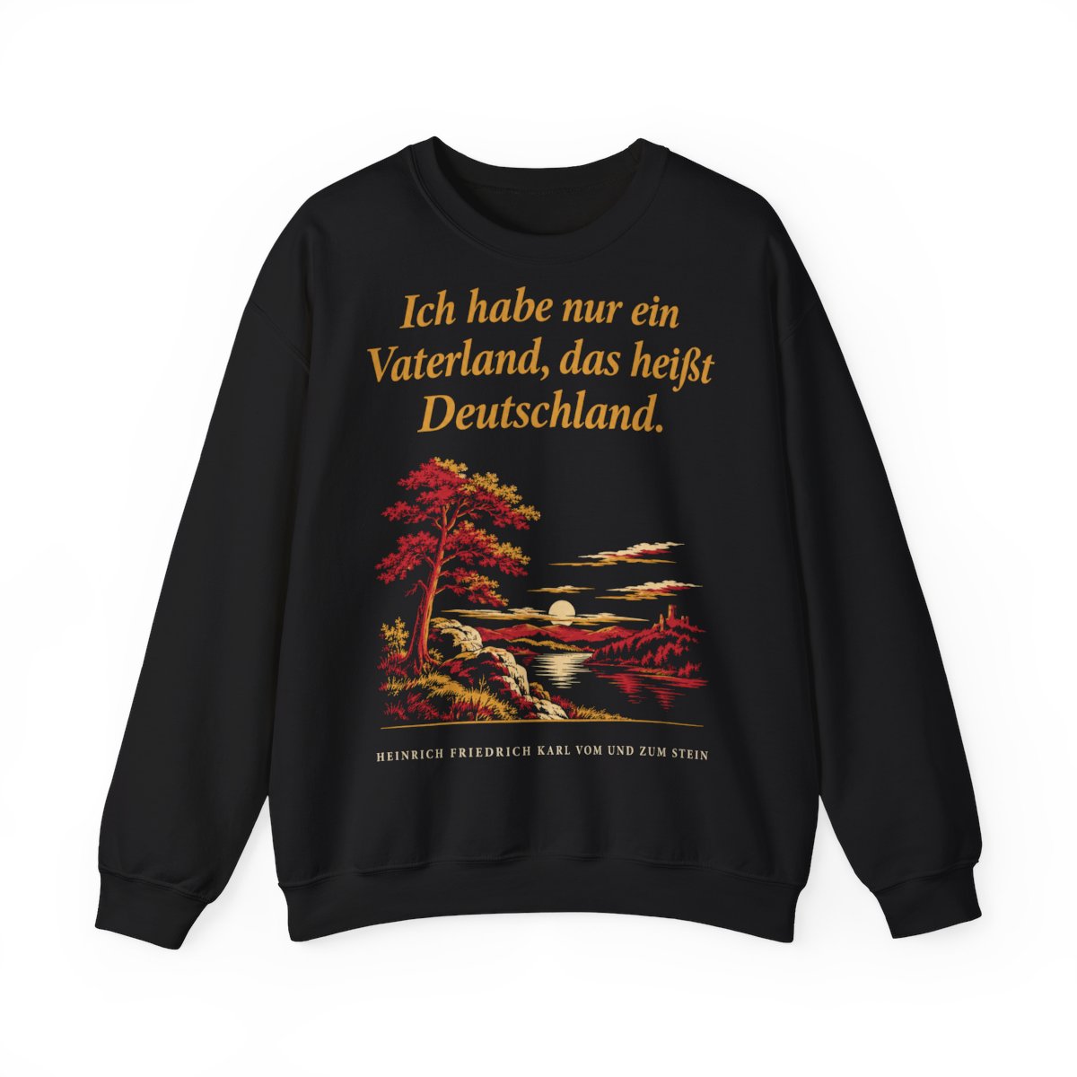 Unisex Sweatshirt mit Zitat - Stein - Ich habe nur ein Vaterland Nachtstück – front
