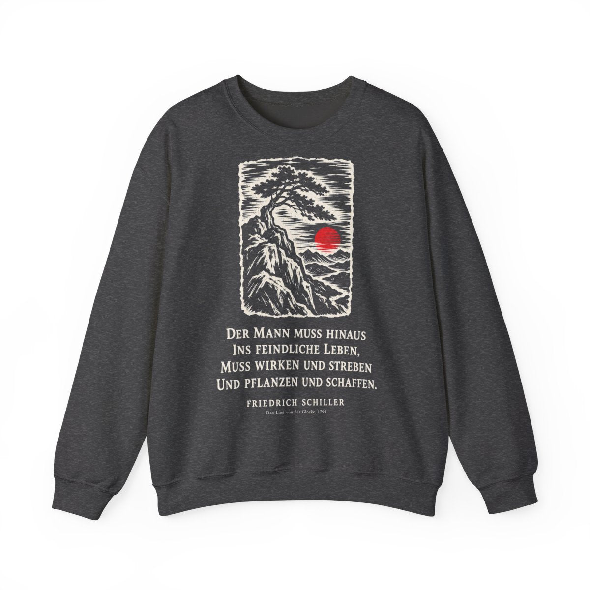 Unisex Sweatshirt mit Zitat - Schiller - Der Mann muss hinaus – front