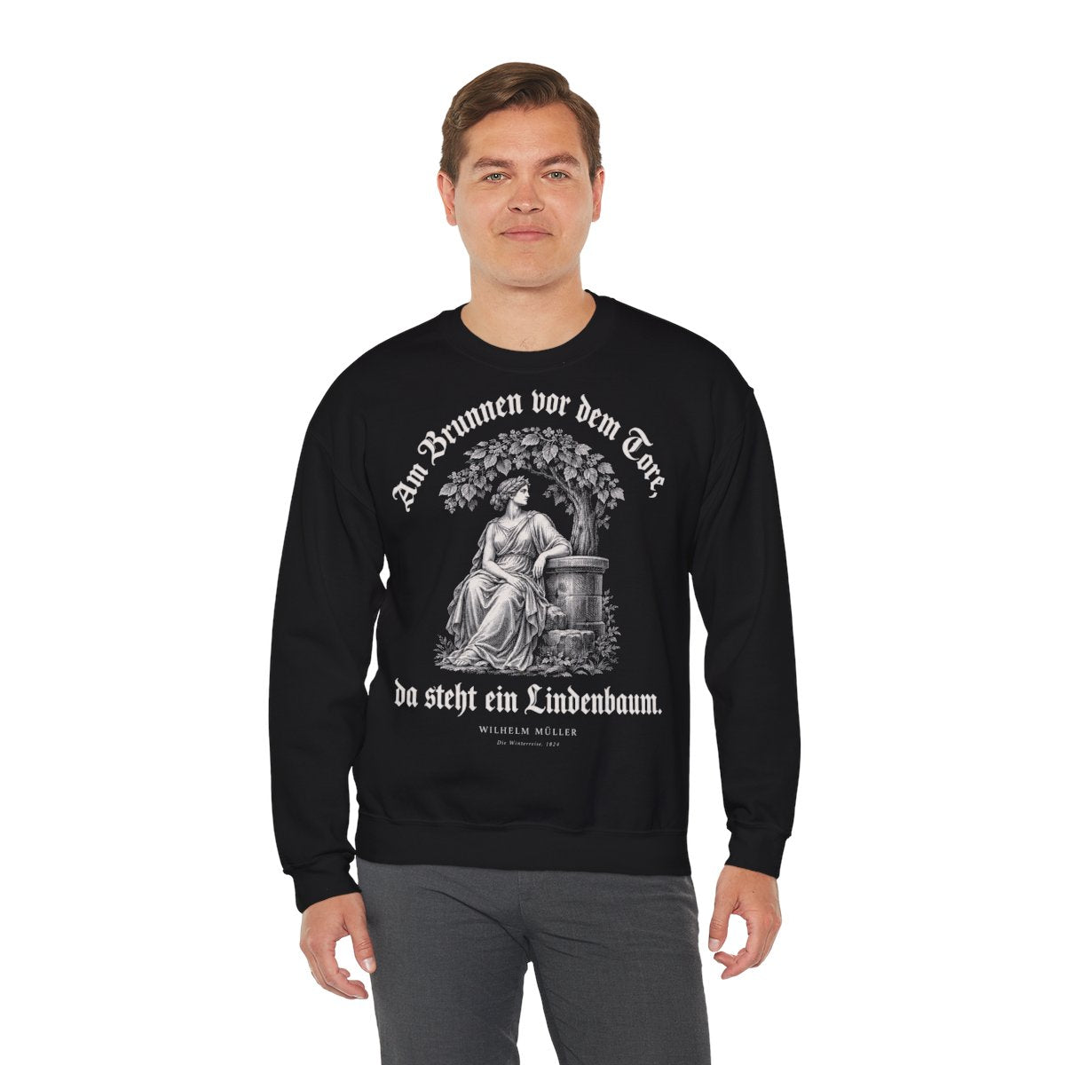 Unisex Sweatshirt mit Zitat - Müller - Am Brunnen vor dem Tore Gravur – person-3