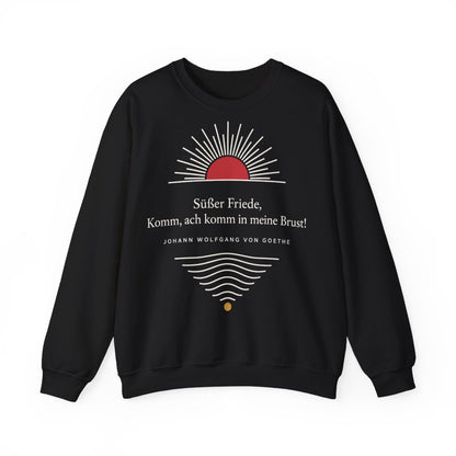 Unisex Sweatshirt mit Zitat - Goethe - Süßer Friede Linien – front