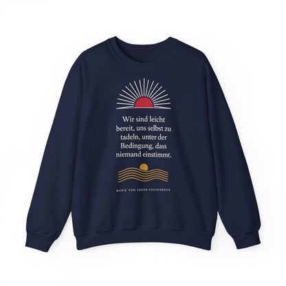 Unisex Sweatshirt mit Zitat - Ebner-Eschenbach - Uns selbst zu tadeln – front