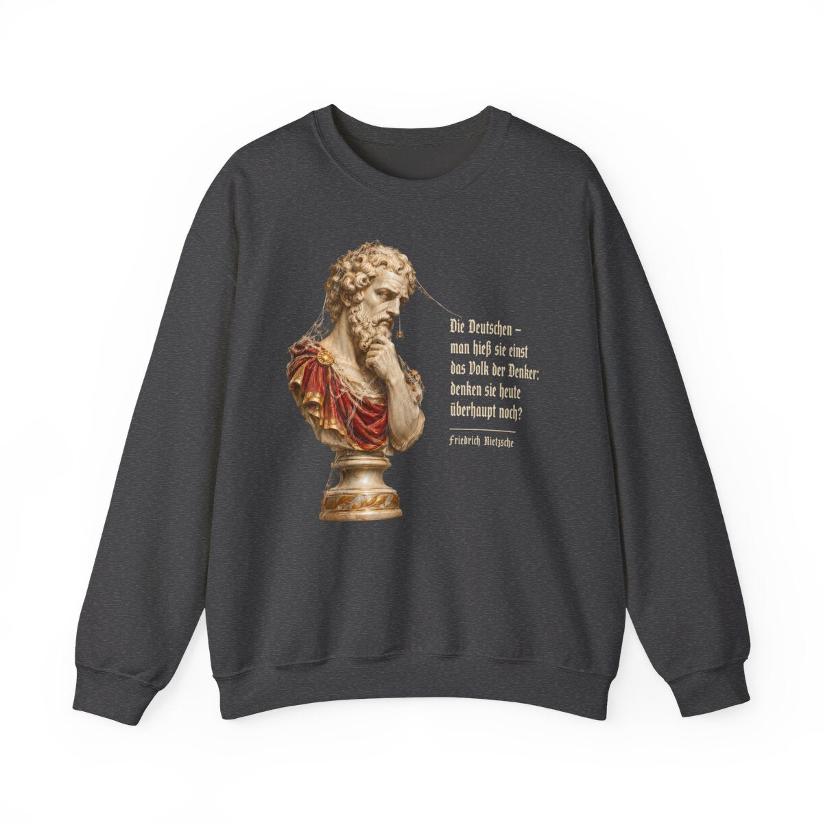 Unisex Sweatshirt mit Zitat - Nietzsche - Volk der Denker – front