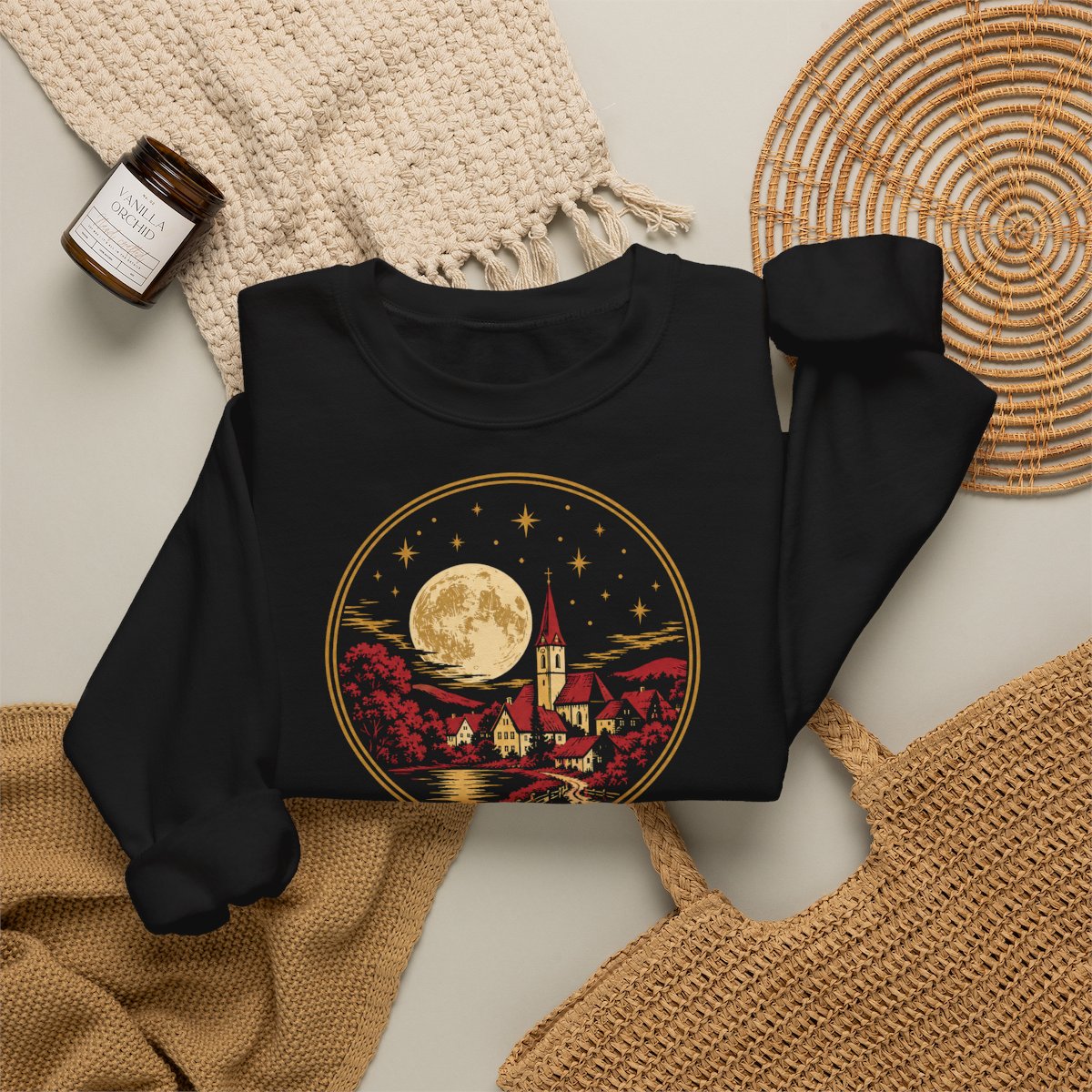 Unisex Sweatshirt mit Zitat - Claudius - Der Mond ist aufgegangen – folded-2