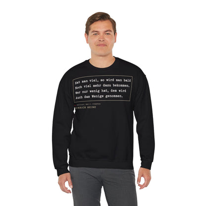 Unisex Sweatshirt mit Zitat - Heine - Hat man viel, so wird man bald – person-3