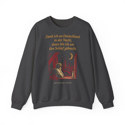 Unisex Sweatshirt mit Zitat - Heine - Denk ich an Deutschland Nachtfenster – front