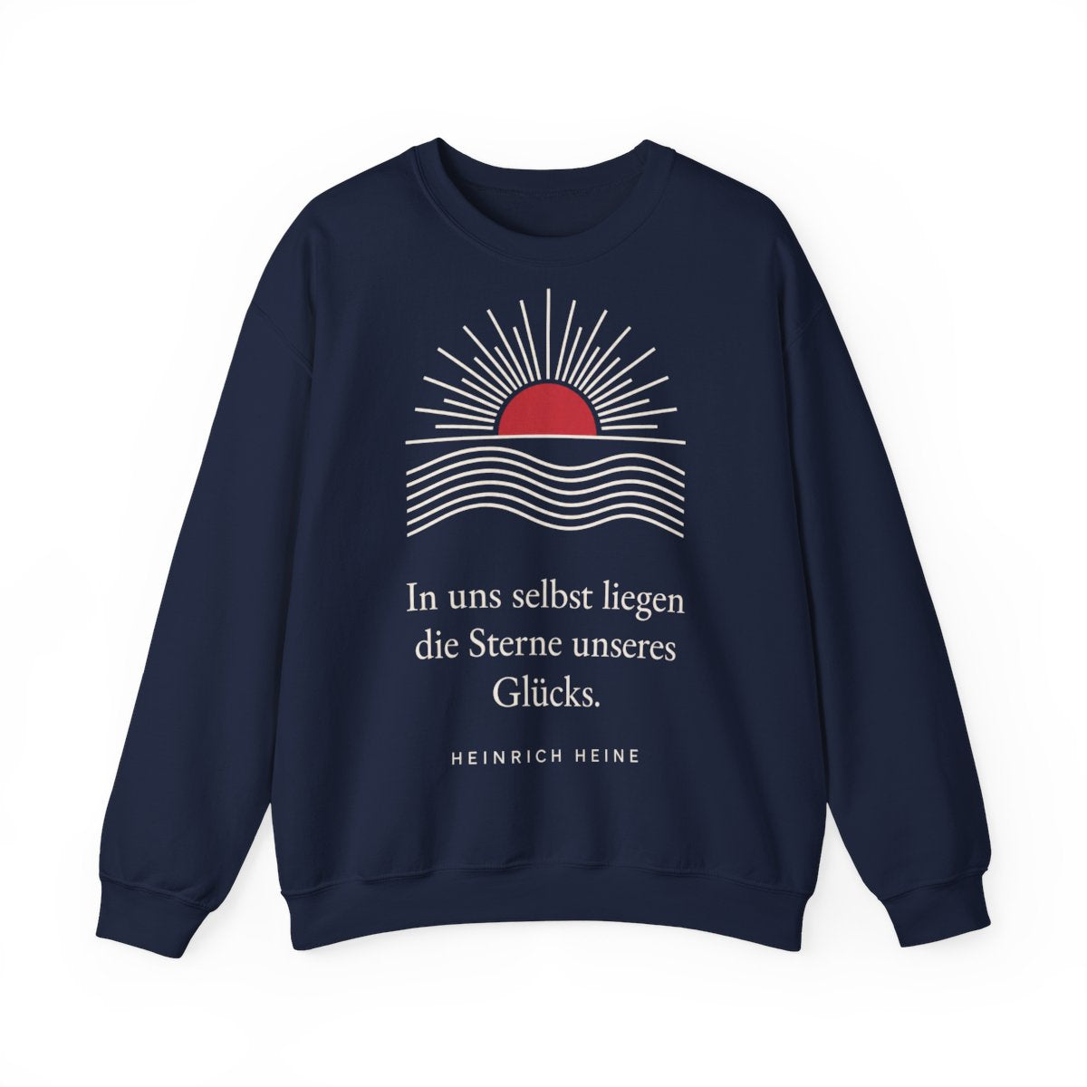 Unisex Sweatshirt mit Zitat - Heine - In uns selbst liegen Linien – front