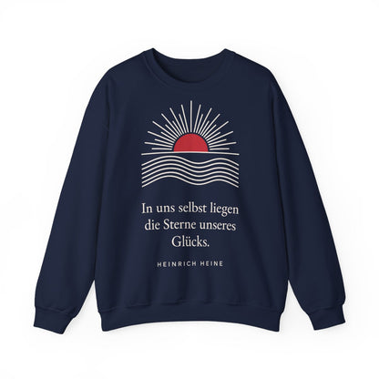 Unisex Sweatshirt mit Zitat - Heine - In uns selbst liegen Linien – front