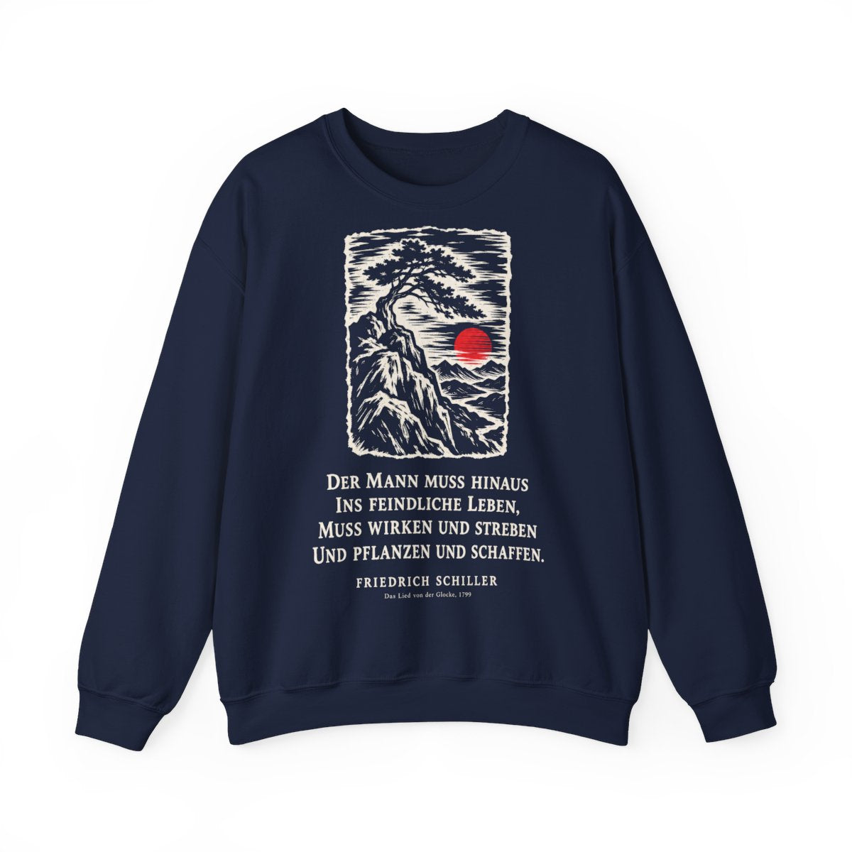 Unisex Sweatshirt mit Zitat - Schiller - Der Mann muss hinaus – front