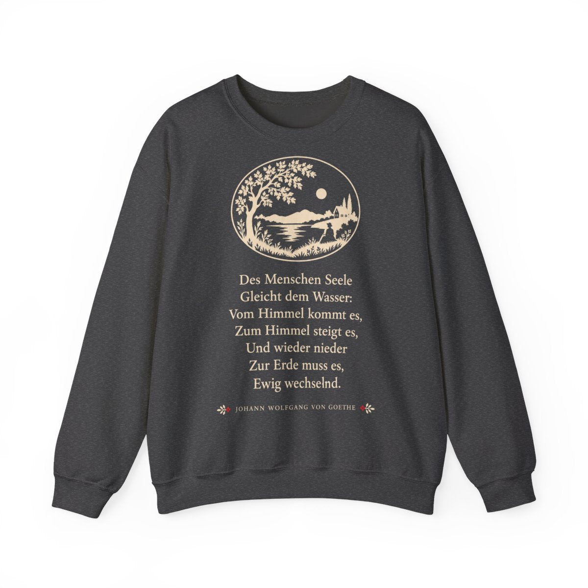 Unisex Sweatshirt mit Zitat - Goethe - Des Menschen Seele Scherenschnitt – front