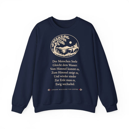 Unisex Sweatshirt mit Zitat - Goethe - Des Menschen Seele Scherenschnitt – front