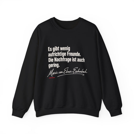Unisex Sweatshirt mit Zitat - Ebner-Eschenbach - Aufrichtige Freunde – front