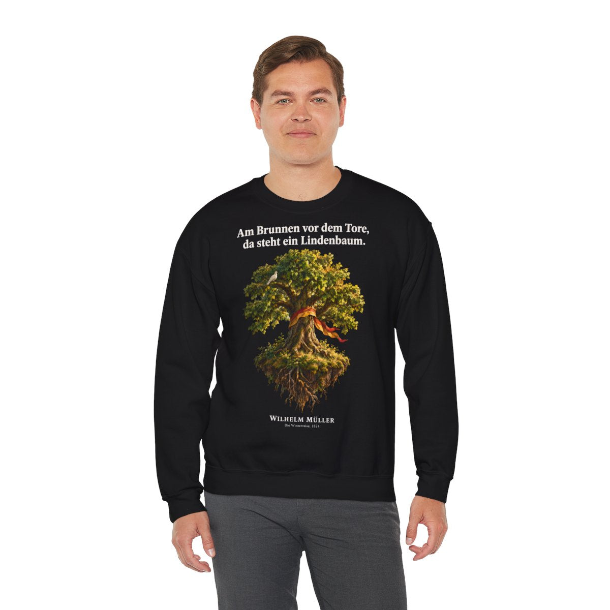 Unisex Sweatshirt mit Zitat - Müller - Am Brunnen vor dem Tore – person-3