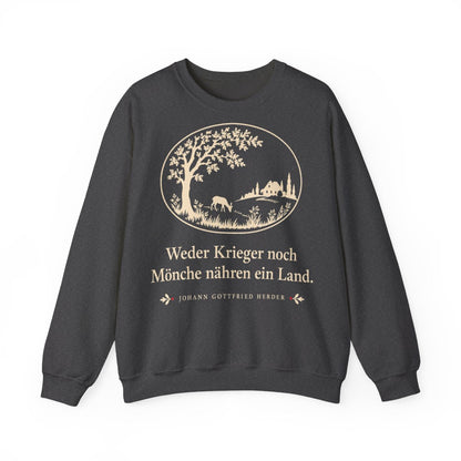 Unisex Sweatshirt mit Zitat - Herder - Weder Krieger noch Mönche nähren ein Land Scherenschnitt – front