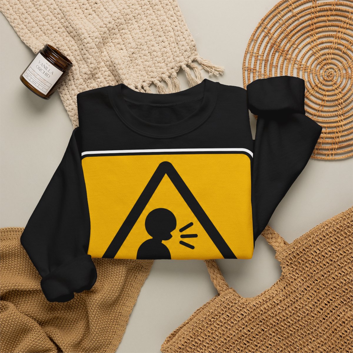 Unisex Sweatshirt mit Zitat - Goethe - Sobald man spricht – folded-2