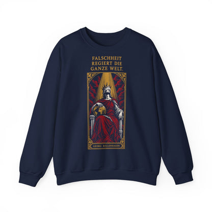 Unisex Sweatshirt mit Zitat - Rollenhagen - Falschheit regiert die ganze Welt – front