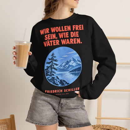 Unisex Sweatshirt mit Zitat - Schiller - Wir wollen frei sein – lifestyle-2