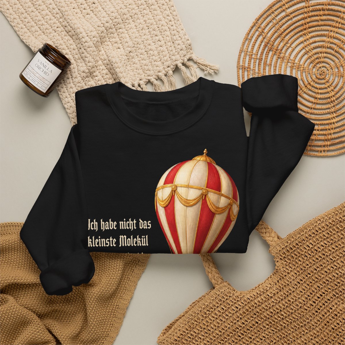 Unisex Sweatshirt mit Zitat - Lord Kelvin - Kein Vertrauen in die Luftfahrt – folded-2