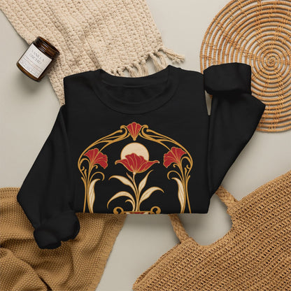 Unisex Sweatshirt mit Zitat - Goethe - Werd ich zum Augenblicke sagen Jugendstil – folded-2