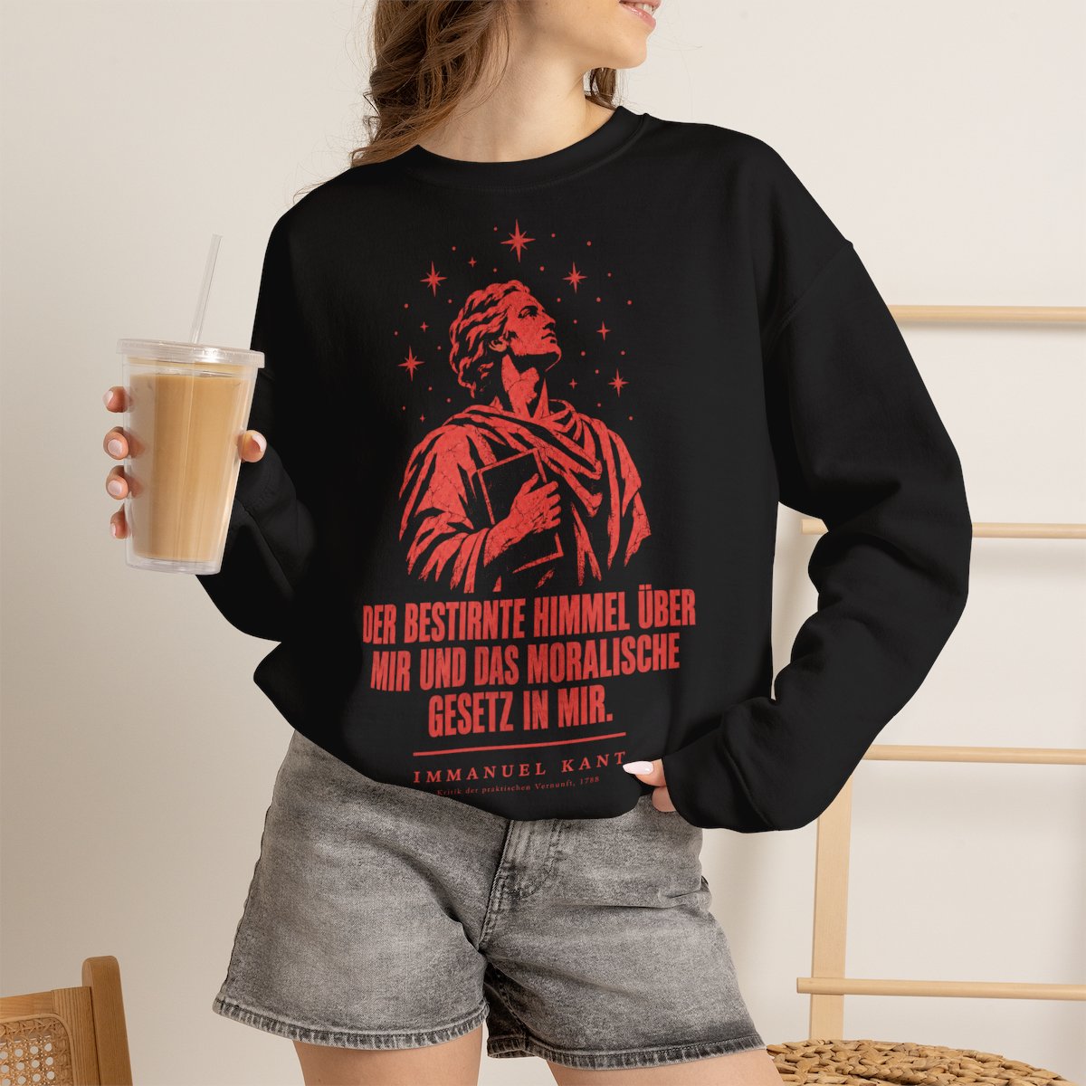 Unisex Sweatshirt mit Zitat - Kant - Der bestirnte Himmel über mir Vintage – lifestyle-2