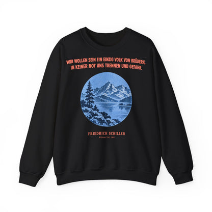 Unisex Sweatshirt mit Zitat - Schiller - Wir wollen sein ein einzig – front