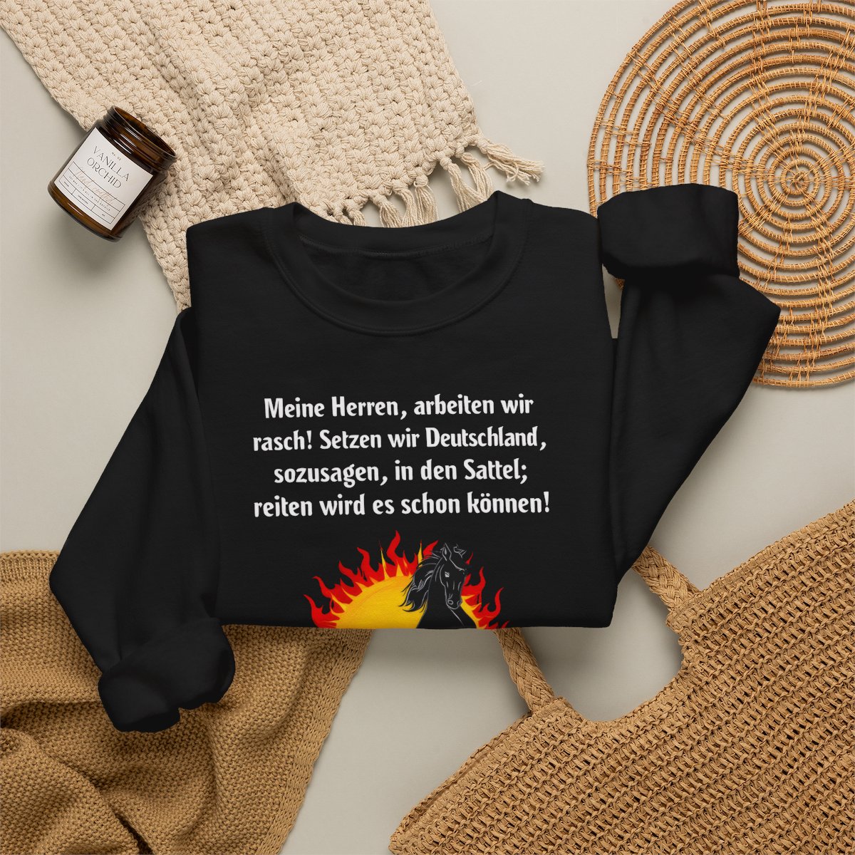 Unisex Sweatshirt mit Zitat - Bismarck - Deutschland in den Sattel – folded-2