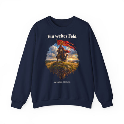 Unisex Sweatshirt mit Zitat - Fontane - Ein weites Feld – front