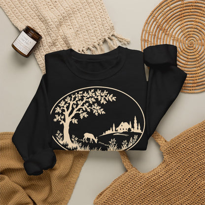 Unisex Sweatshirt mit Zitat - Herder - Weder Krieger noch Mönche nähren ein Land Scherenschnitt – folded-2