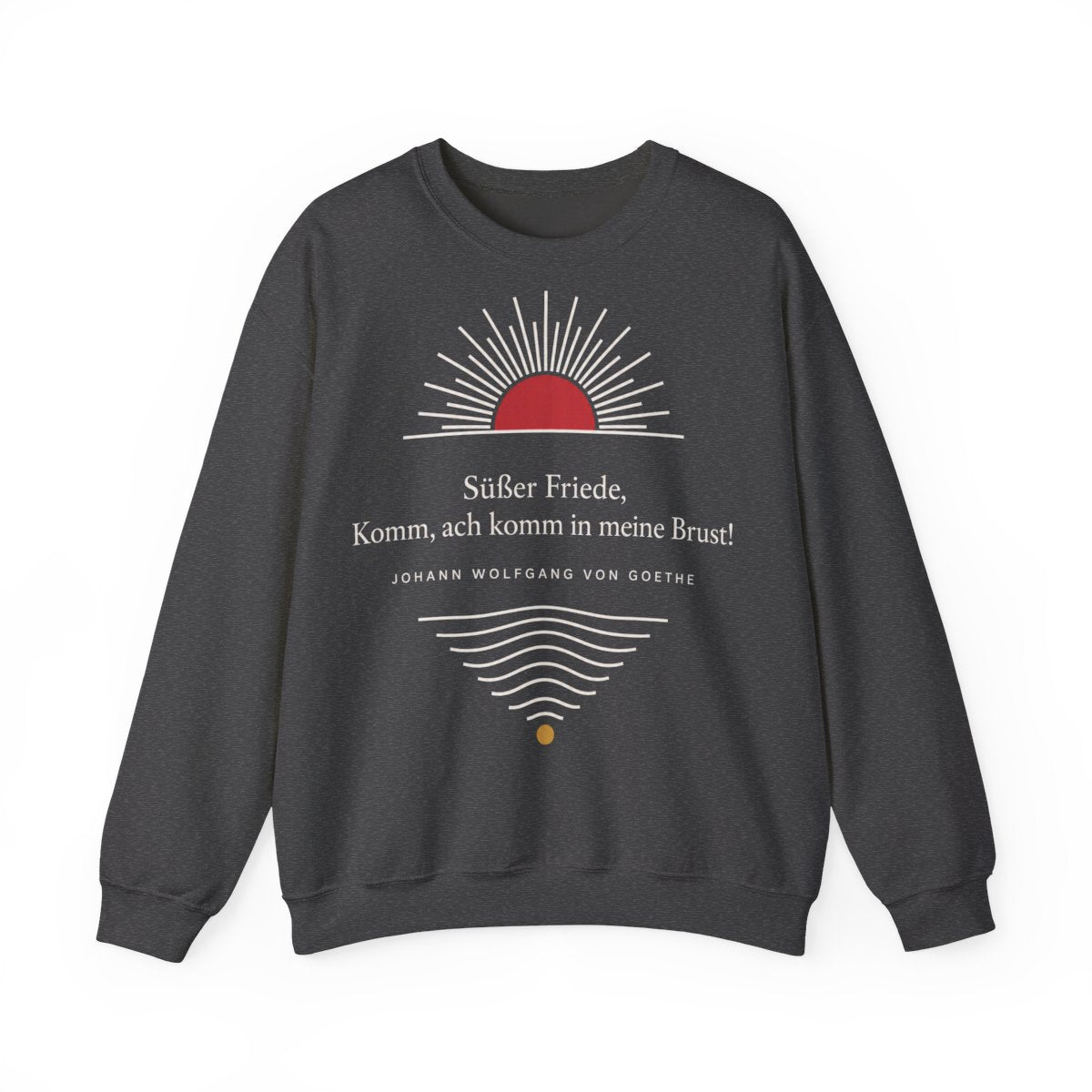 Unisex Sweatshirt mit Zitat - Goethe - Süßer Friede Linien – front