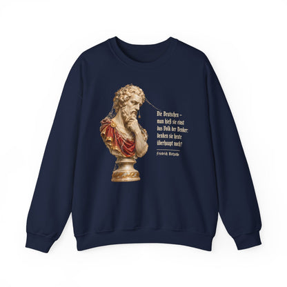 Unisex Sweatshirt mit Zitat - Nietzsche - Volk der Denker – front