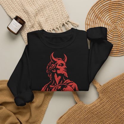 Unisex Sweatshirt mit Zitat - Rückert - Der Teufel hat die Welt – folded-2